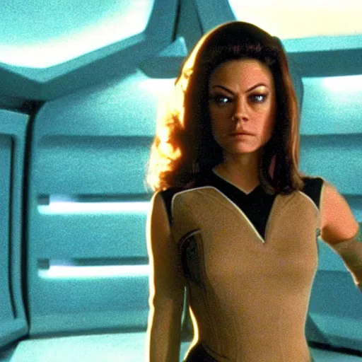 Image similar to A still of Mila Kunis as Seven of Nine in Star Trek: Voyager (1995)