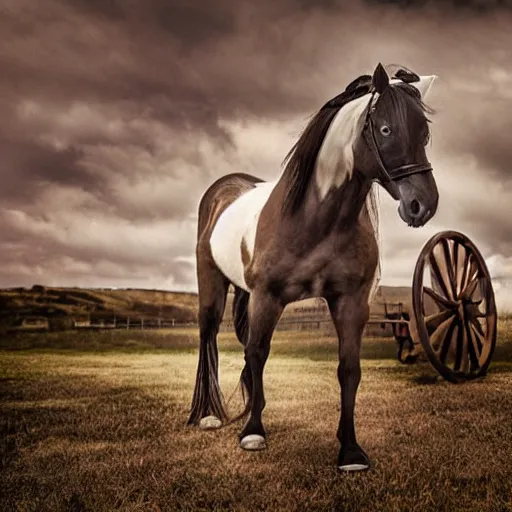 Image similar to a horse and a cannon