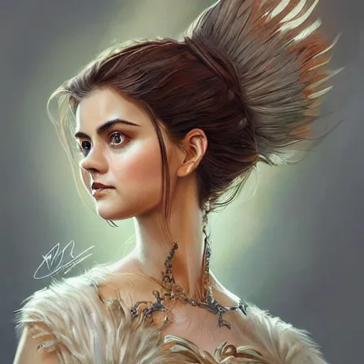 Image similar to a humanoid fox with a face inspired by jenna coleman, intricate, elegant, highly detailed, digital painting, artstation, glamor pose, concept art, smooth, sharp focus, illustration, art by artgerm and greg rutkowski, artey freytag