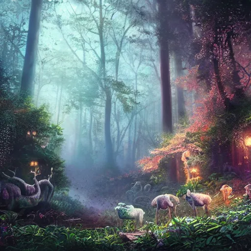 Prompt: salura dream magical forest, fluent composition, concept art, ambient light, 4 k, intricate details, highly professionally detailed, cgsociety, highly detailed -