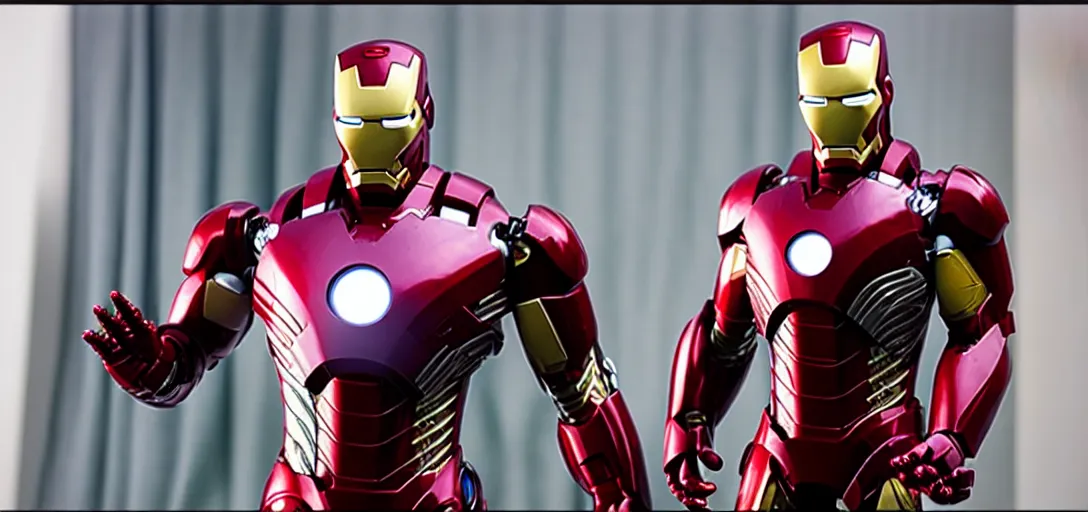 Image similar to a very high resolution image of ironman. from an episode of the office. photorealistic, photography