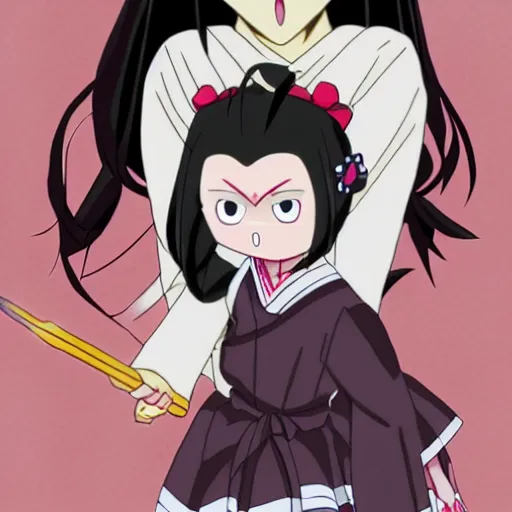 Prompt: nezuko is angry