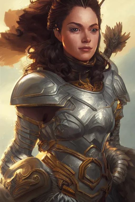 Image similar to amazon valkyrie athena, d & d, fantasy, portrait, highly detailed, headshot, digital painting, trending on artstation, concept art, sharp focus, illustration, art by artgerm and greg rutkowski and magali villeneuve