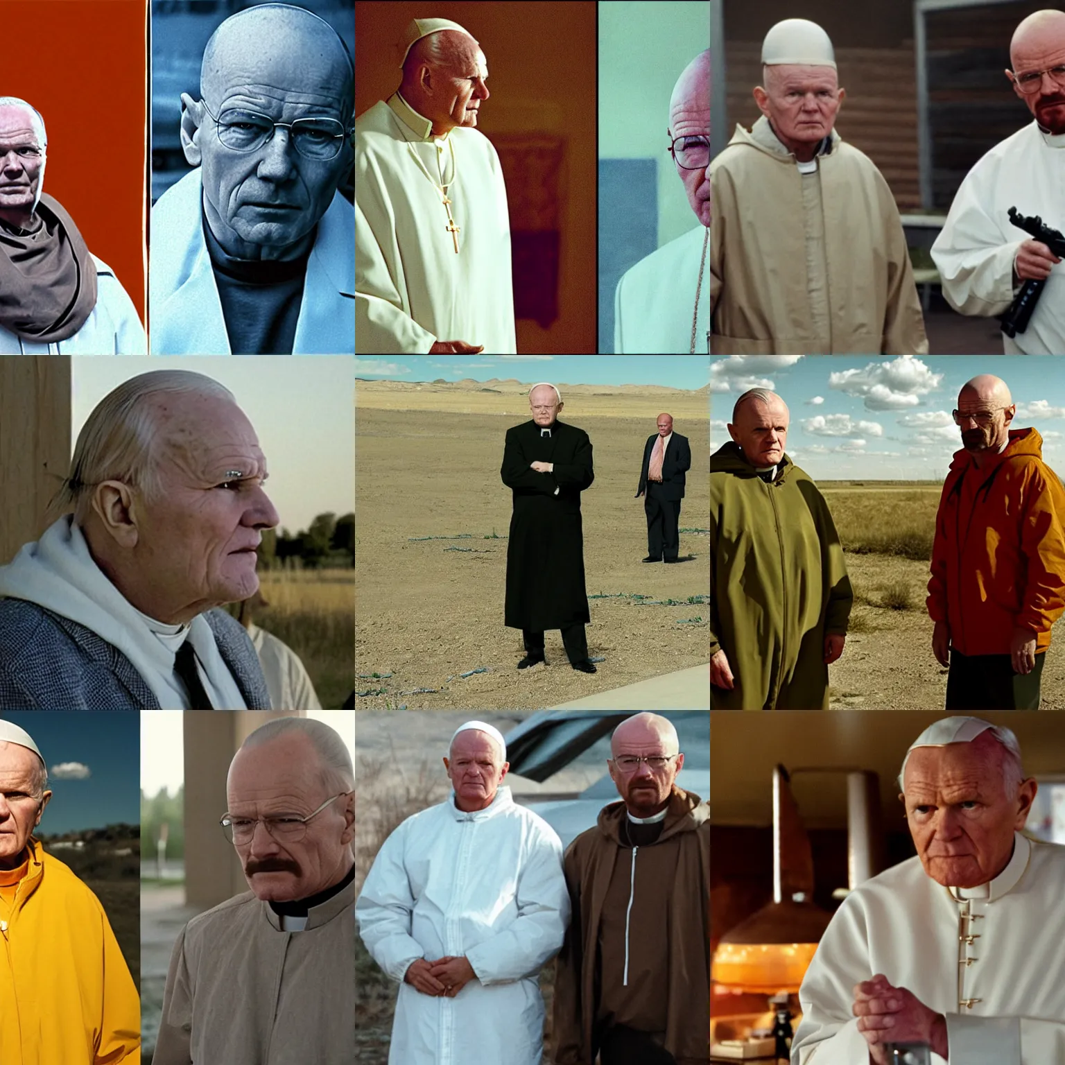 Prompt: john paul ii in breaking bad with walter white