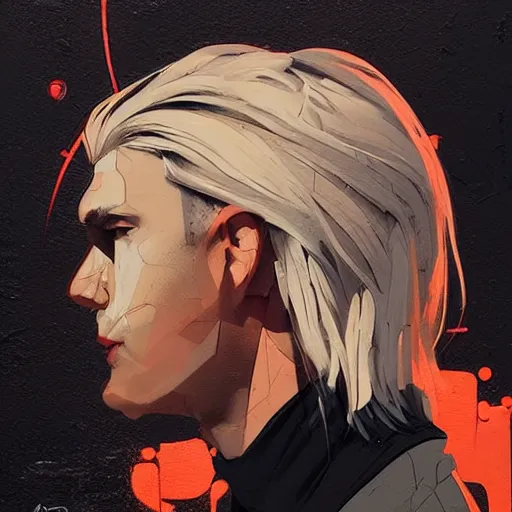 Prompt: Blondie beautiful guy profile picture by Greg Rutkowski, asymmetrical, Organic Painting , Matte Painting, geometric shapes, hard edges, graffiti, street art:2 by Sachin Teng:4