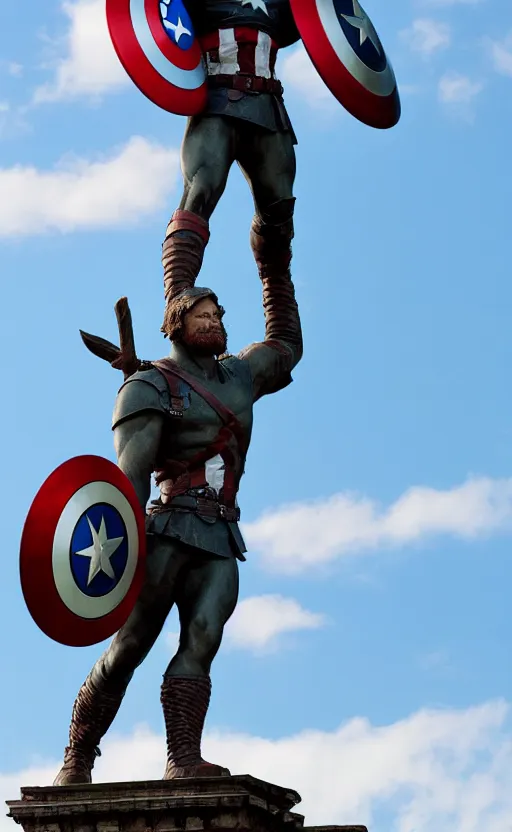 Image similar to Statue of viking Captain America