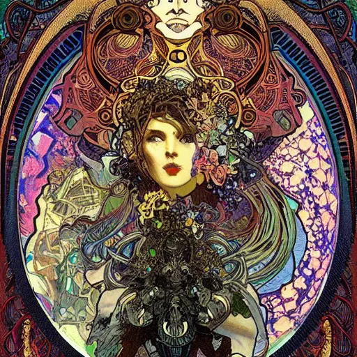 Prompt: deepdream eldritch cosmic intergalactic nightmare by greg rutowski scott fischer dzo alphonse mucha yoji shinkawa