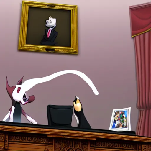 Image similar to mewtwo in the oval office