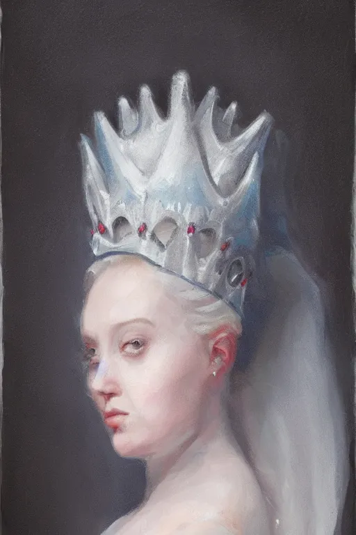 Image similar to Portrait of a frigid Ice Queen in the style of Artstation, Hyacinthe Rigaud