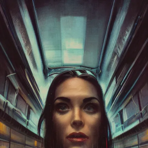 Image similar to detailed face of a woman, clockwork, moment, tectonic sky, skydome, bullet train, dystopian, tech noir, wet reflections, prism, atmospheric, ambient, pj crook, syd mead, livia prima, artgerm, greg rutkowski, nick alm, casey baugh