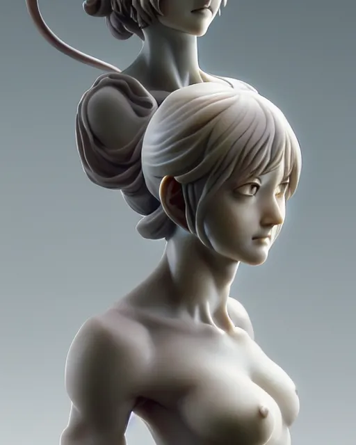 Image similar to Anime as Greek smoothed Sculpture girl cute-fine-face, marble pretty face, realistic shaded Perfect face, fine details. Anime. marble statue sculpture long drapping dress realistic shaded lighting by Ilya Kuvshinov katsuhiro otomo ghost-in-the-shell, magali villeneuve, artgerm, rutkowski, WLOP Jeremy Lipkin and Giuseppe Dangelico Pino and Michael Garmash and Rob Rey