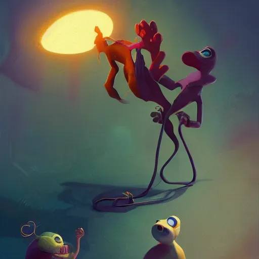 Prompt: Pixar's Monsters ing, colorkey artwork by Sergey Kolesov, detailed, dynamic, cinematic composition