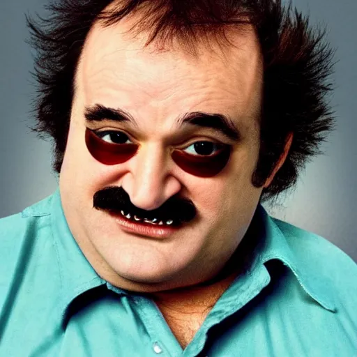 Prompt: live-action-Wario-hollywood movie casting, played byJohn Belushi, posing for poster photography