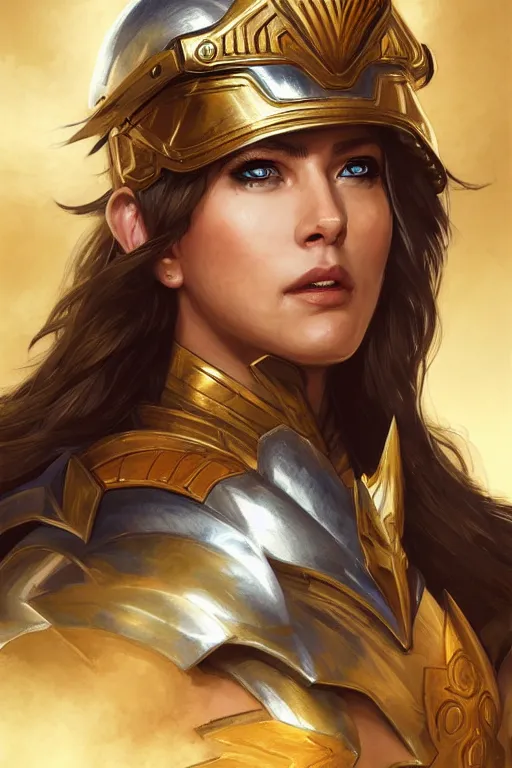 Image similar to amazon valkyrie athena, d & d, fantasy, portrait, highly detailed, headshot, digital painting, trending on artstation, concept art, sharp focus, illustration, art by artgerm and greg rutkowski and magali villeneuve