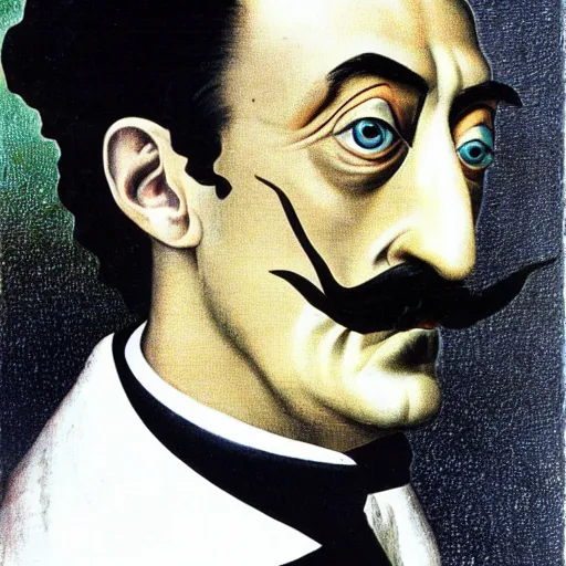 Image similar to self portrait of Salvador Dali in the style of Salvador Dali