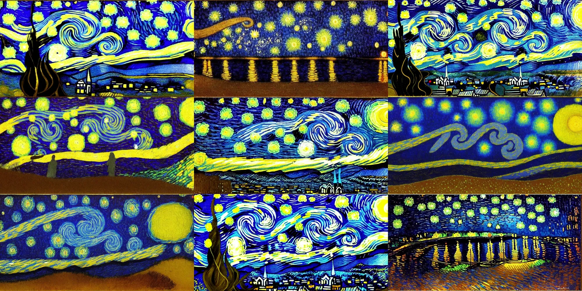 Prompt: starry night in the style of odilon redon