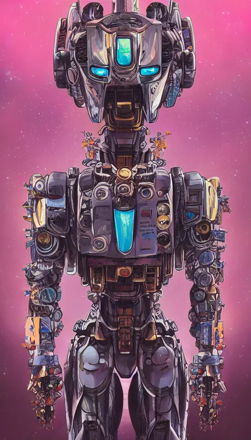 Image similar to high quality high detail biomechanical portrait of diesel punk in an alien world, gundam fullbody, mekka, tristan eaton, victo ngai, artgerm, rhads, ross draws, hyperrealism, intricate detailed, alphonse mucha, 8 k, sci - fi, pastel colors, artstation,