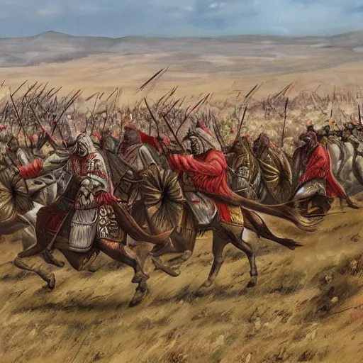 Prompt: Anatolian warfare on steppes