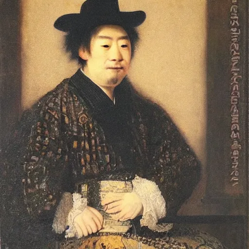 Prompt: “A portrait painting of Sho Sakurai by Rembrandt van Rijn”