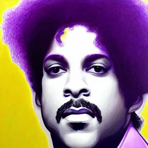 Image similar to Portrait of Prince in Purple Rain by Gustavo Dore