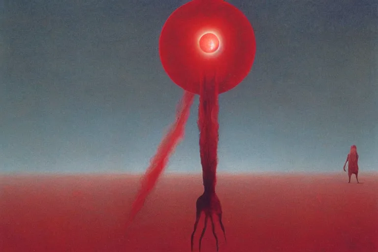 Image similar to people activate behelit in the middle of eclipse, human sacrifice , Old testament angel, dark sky, red cloud, sea of blood, beksinski