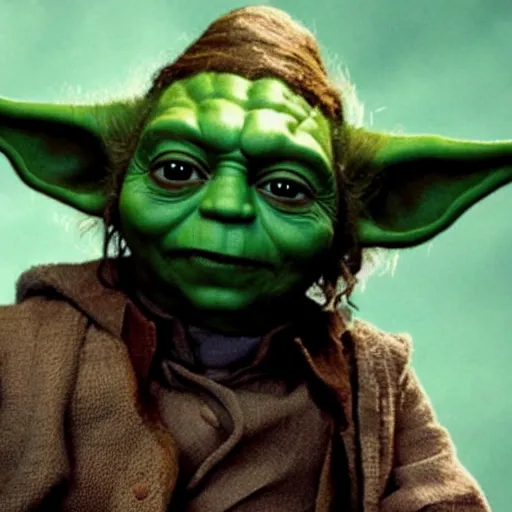 Prompt: (Johnny Depp) playing Yoda