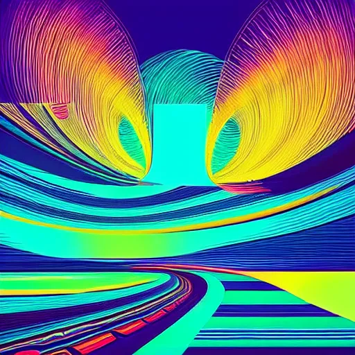 Image similar to psychedelic abstract digital artwork reminiscent of album covers from the 70's in the art style of Alena Aenami, Marcel Marcel and Metzinger