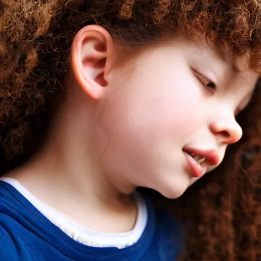 Prompt: Girl with a derpy face holding a maclunky to her ear.