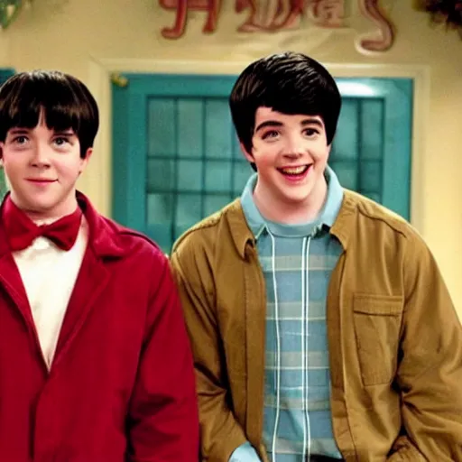 Prompt: a award winning photo film still of drake and josh ( 2 0 0 4 )