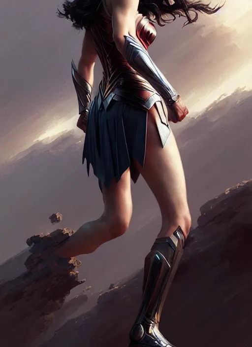 Image similar to a full body portrait of gal gadot, intricate, sharp focus, illustration, highly detailed, digital painting, concept art, matte, art by ruan jia and wlop and greg rutkowski, masterpiece