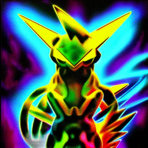 Image similar to databending style pokemon portrait airbrushed in style of 1 9 8 0 sci - fi, hip hop album cover art, conceptual mystery pokemon, intricate detailed painting, illustration sharp detail, manga 1 9 9 0