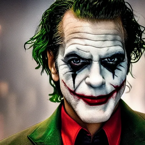 Image similar to film still of George Clooney as joker in the new Joker movie