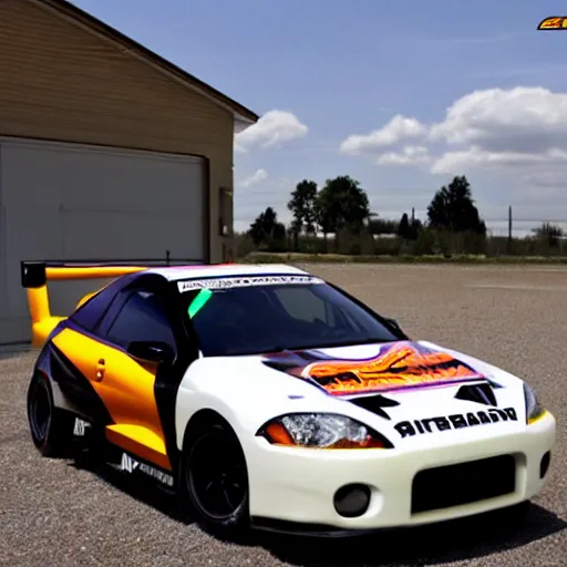 Prompt: Mitsubishi eclipse 2003 highly detailed racing car