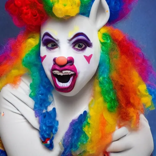 Image similar to photo of a unicorn clown
