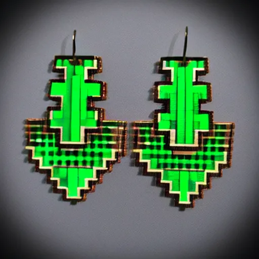 Image similar to lasercut segmented 2d earrings, from world of warcraft