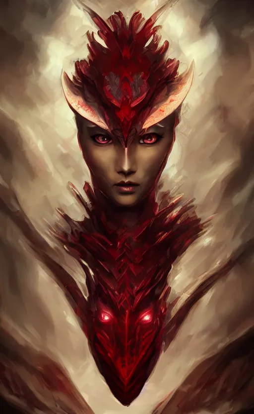 Image similar to face portrait of dragon kin woman, with pretty red ruby eyes, dynamic lighting, fantasy concept art, trending on art station, stunning visuals, creative, cinematic, ultra detailed