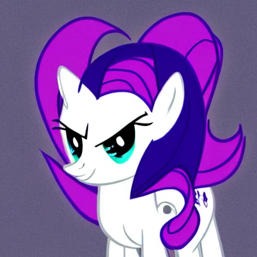 Prompt: Rarity from My Little Pony: Friendship is Magic, drawn in the style of Samurai Jack