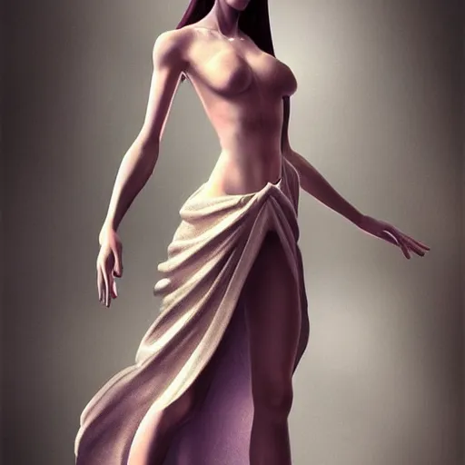 Prompt: beautiful modern-day goddess in very thin clothes, trending on artstation, exquisite details, character photography