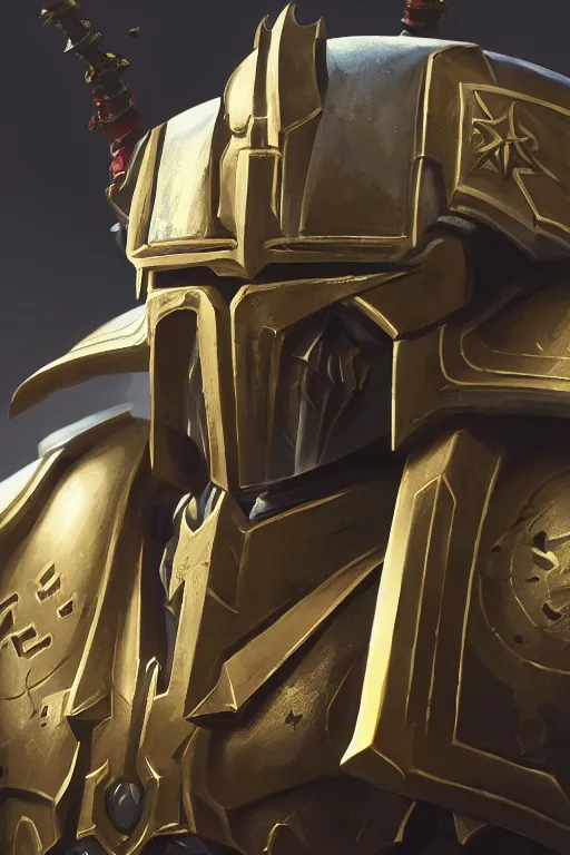 Image similar to armor portrait heros warhammer 4 0 k horus heresy fanart - the primarchs emperor by johannes helgeson animated with vfx concept artist & illustrator global illumination ray tracing hdr fanart arstation zbrush central hardmesh 8 k octane renderer comics stylized