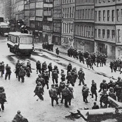 Prompt: denmark taking over germany 1945, photo