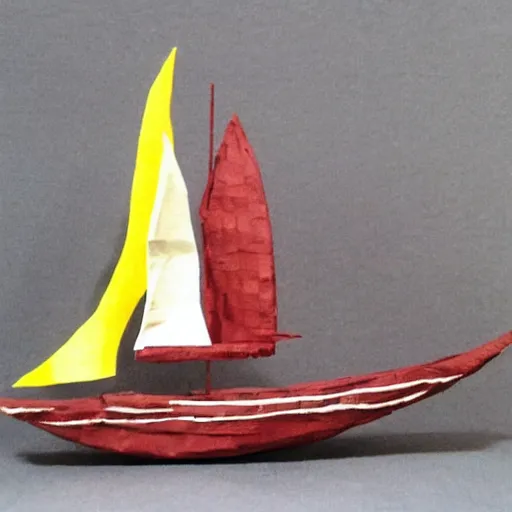 Image similar to my buddy buying a sailboat, paper mache, detailed