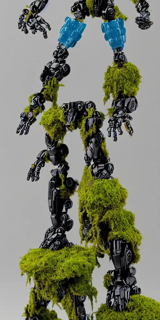 Image similar to bootleg figure of a plastic bionicle surrounded of dirt and moss secondhand, diorama, mcfarlane, figma, cursed photography