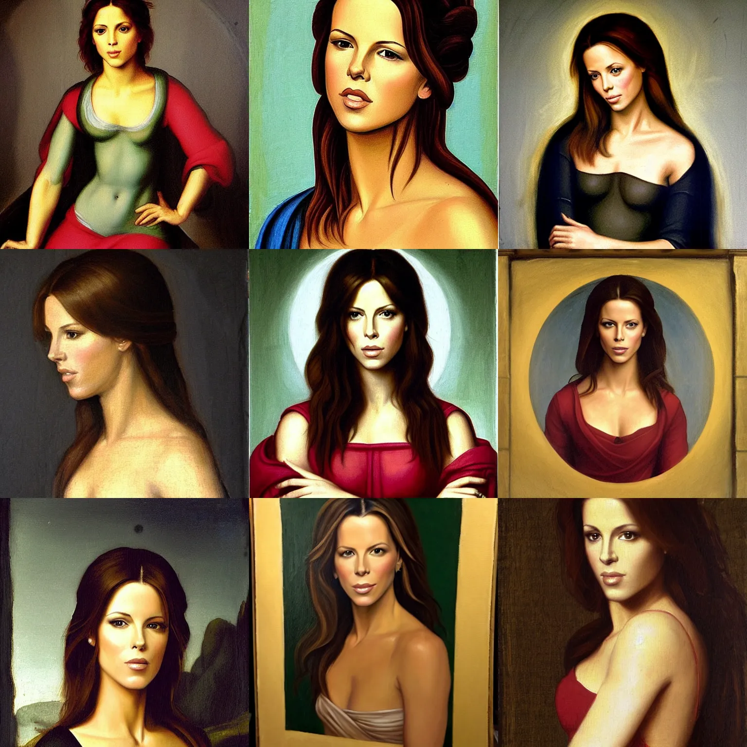 Prompt: pre-raphael painting of Kate Beckinsale