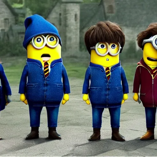 Prompt: Harry Potter!!!, the minions
