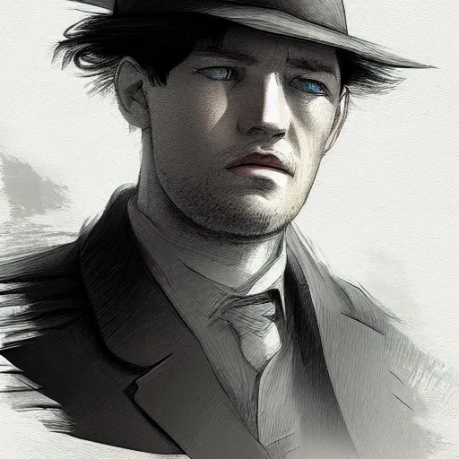 Prompt: portrait of irish rebel michael collins, highly detailed, digital painting, concept art, sharp focus, by makoto shinkai