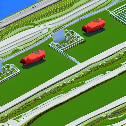 Image similar to field full of of mbg convertible's, isometric, 8 k resolution