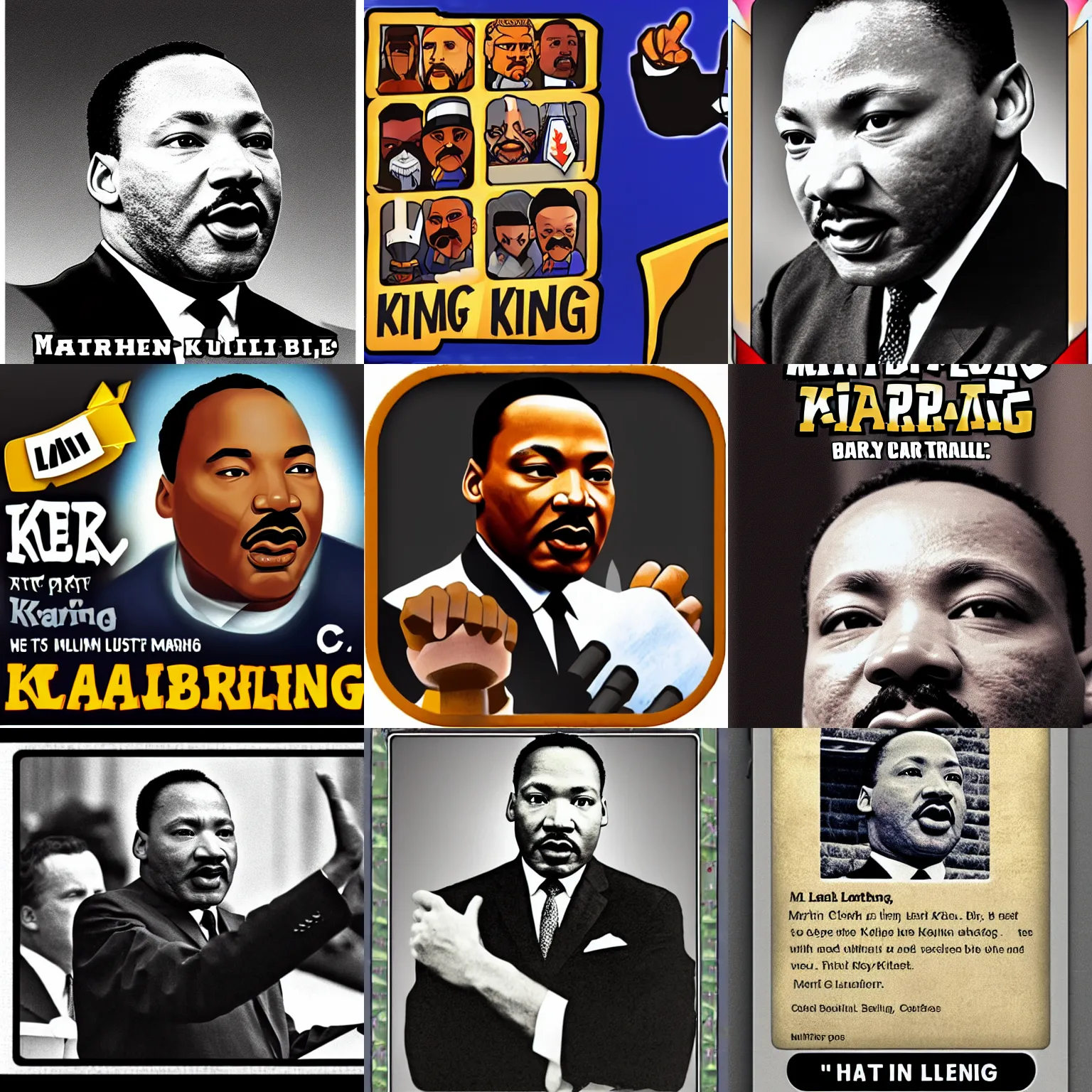 Prompt: martin luther king jr. as a clash royale card