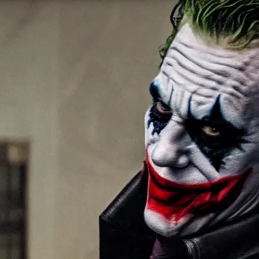 Image similar to The joker in Sons of anarchy very detail4K quality super realistic