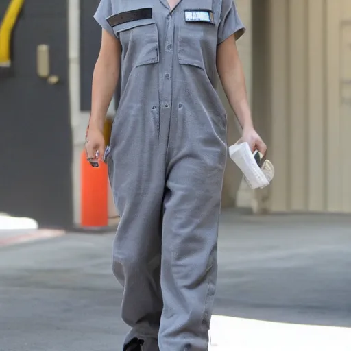 Prompt: amber heard in a prison jumpsuit in prison