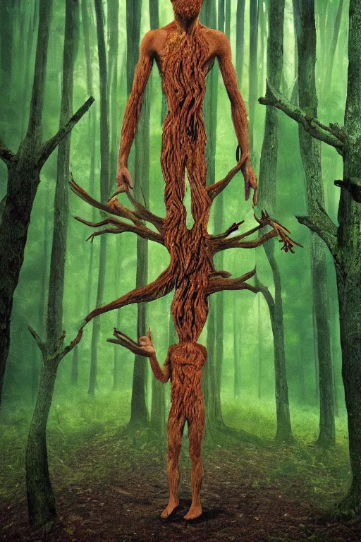 Image similar to man of the forest, surreal